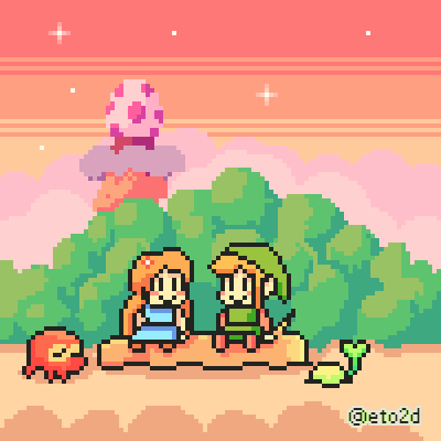 Link and Zelda animated picture